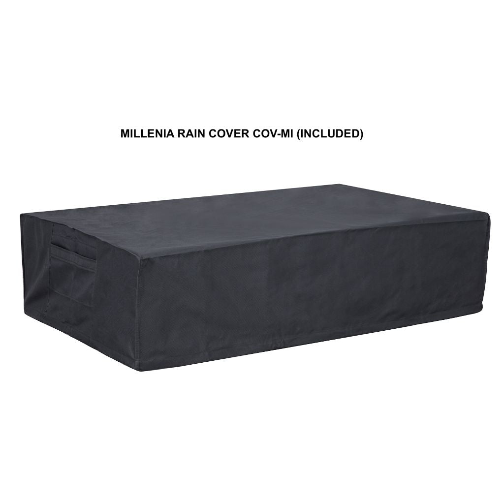 Millenia Rectangle Gas Fire Pit Table - Modern Outdoor Concrete Fire Feature