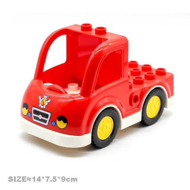 Haiyico Large Building Blocks Set for Kids - Compatible with Duplo, Vehicle and City Themes