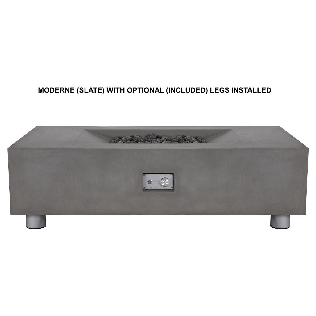 Moderne Rectangle Gas Fire Pit Table for Outdoor Relaxation