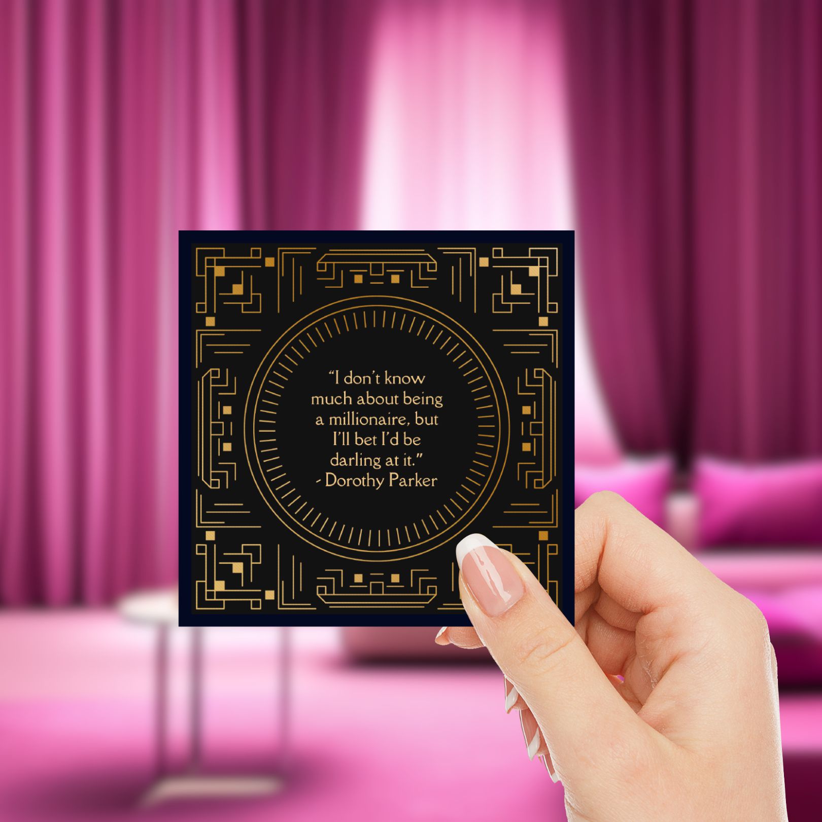 Dorothy Parker's Witty Millionaire Quote Sticker