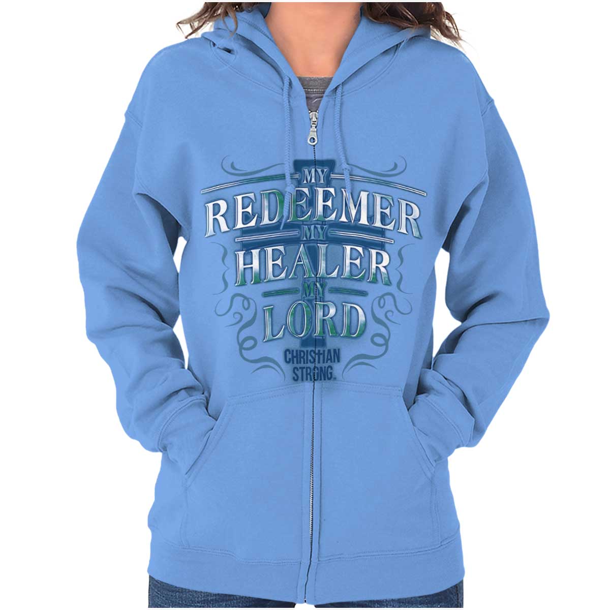Faith-Inspired My Redeemer Christian Zip Hoodie