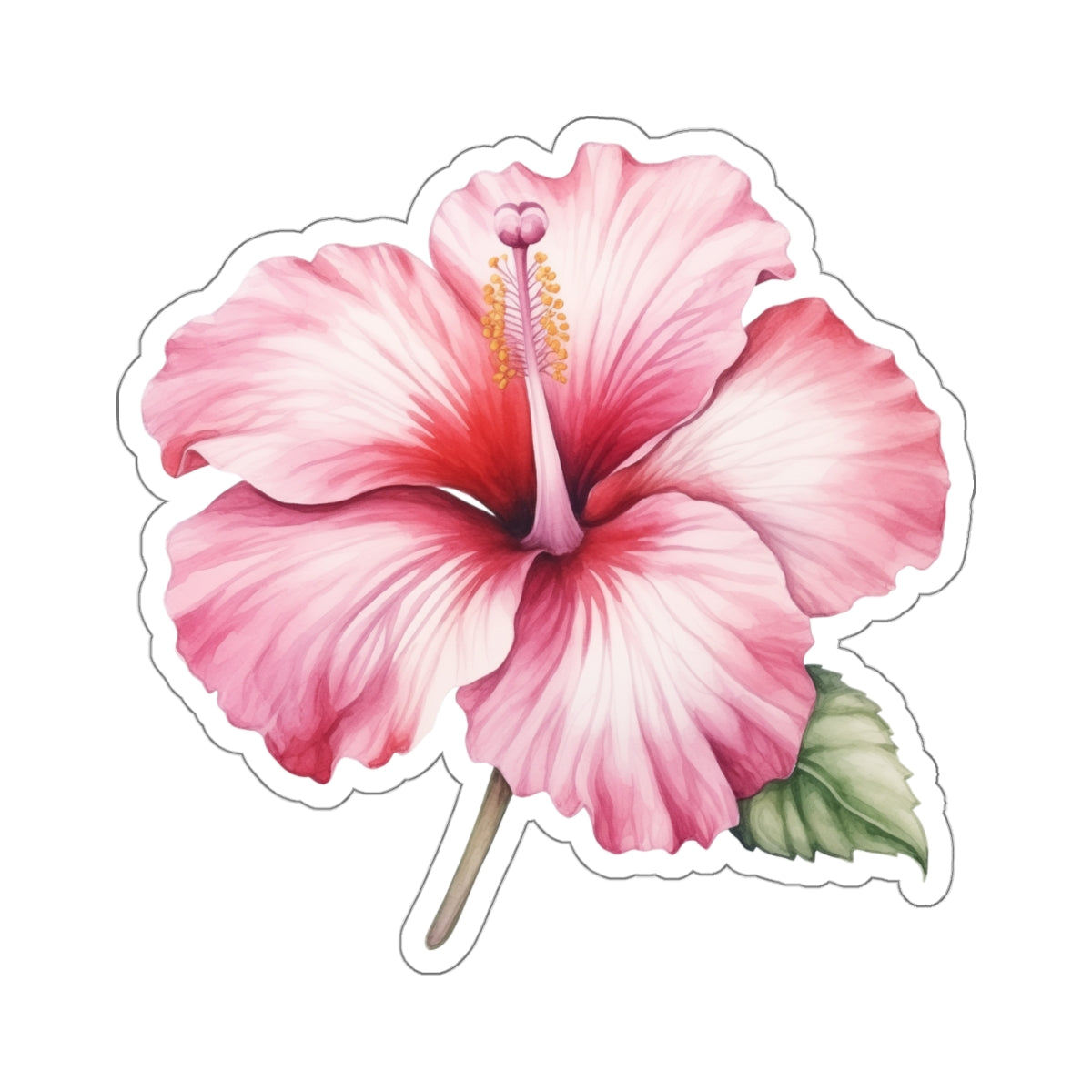 Hibiscus Flower Vinyl Sticker Decal - Waterproof & Reusable for Multiple Surfaces