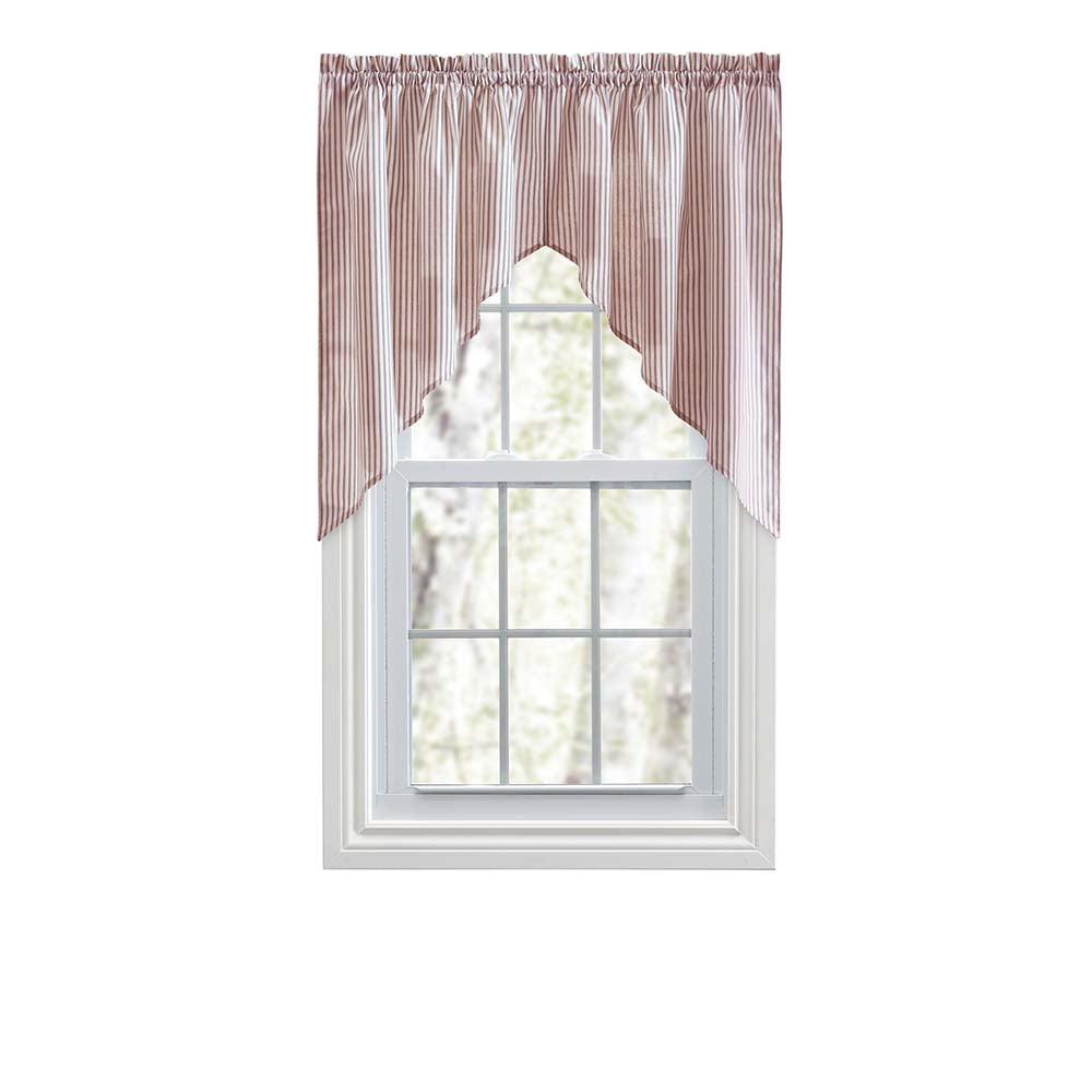 Ellis Classic Ticking Stripe Tailored Swag Curtains 56x36