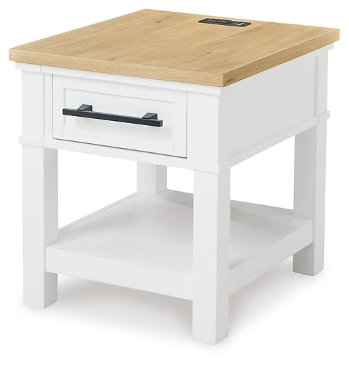 Modern Farmhouse Style Rectangular End Table