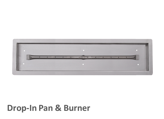Customizable Rectangular Gas Fire Pit Kit - 96" x 24" x 16"