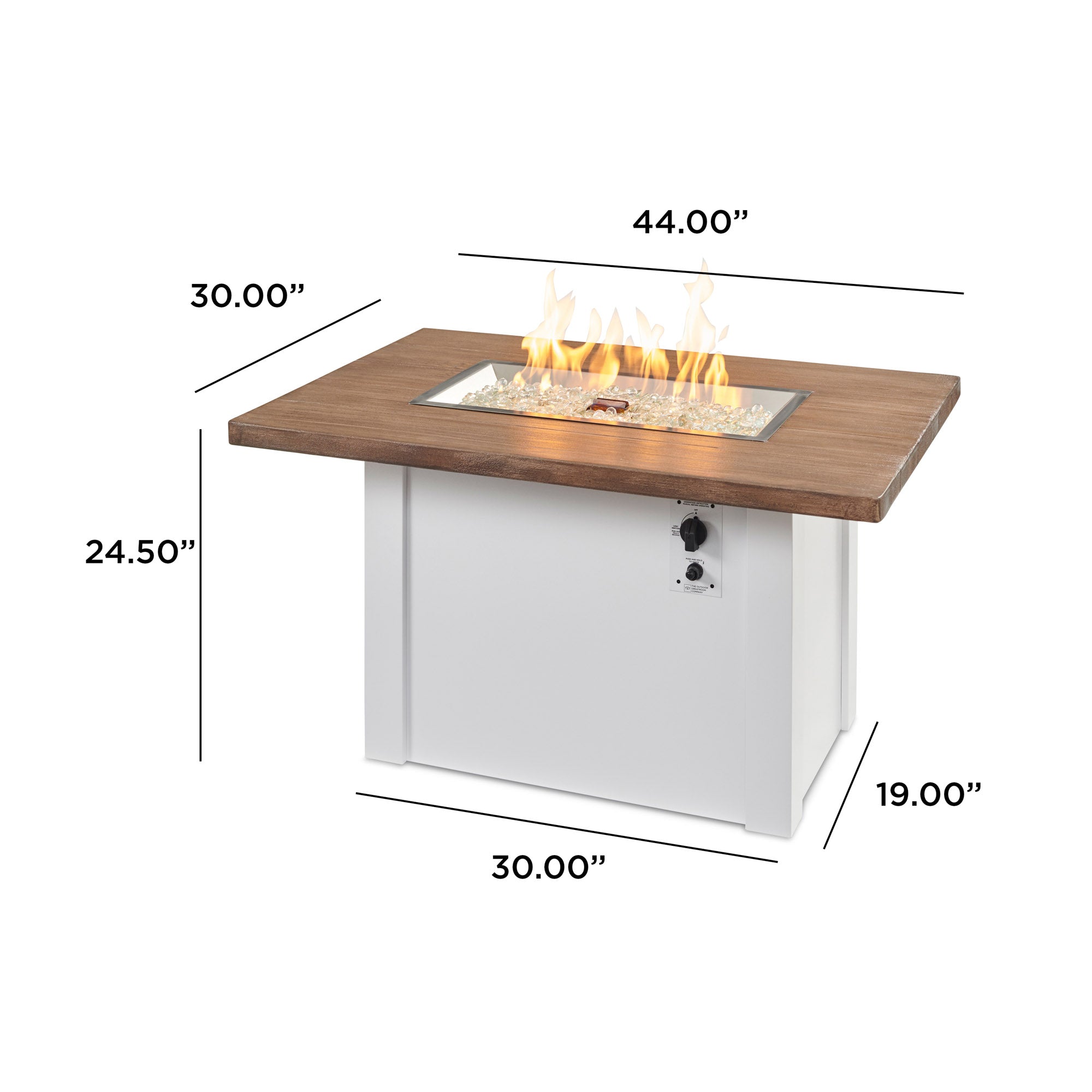 Driftwood Style Gas Fire Pit Table with Crystal Fire® Plus Burner
