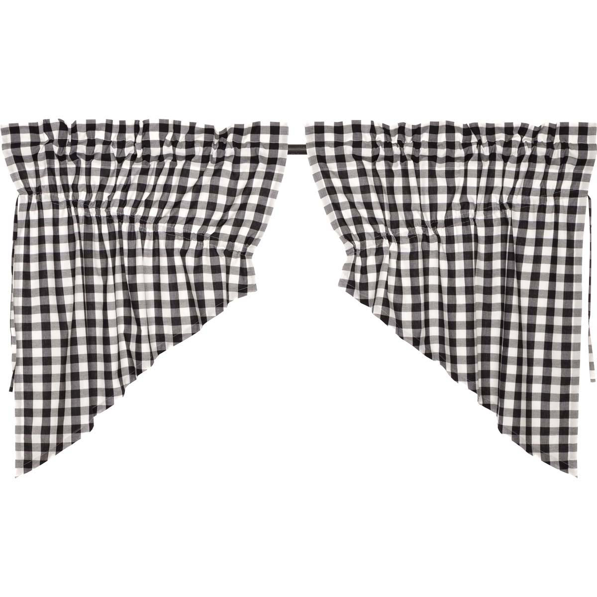 Annie Buffalo Check Prairie Swag Set - Modern Farmhouse Window Curtains