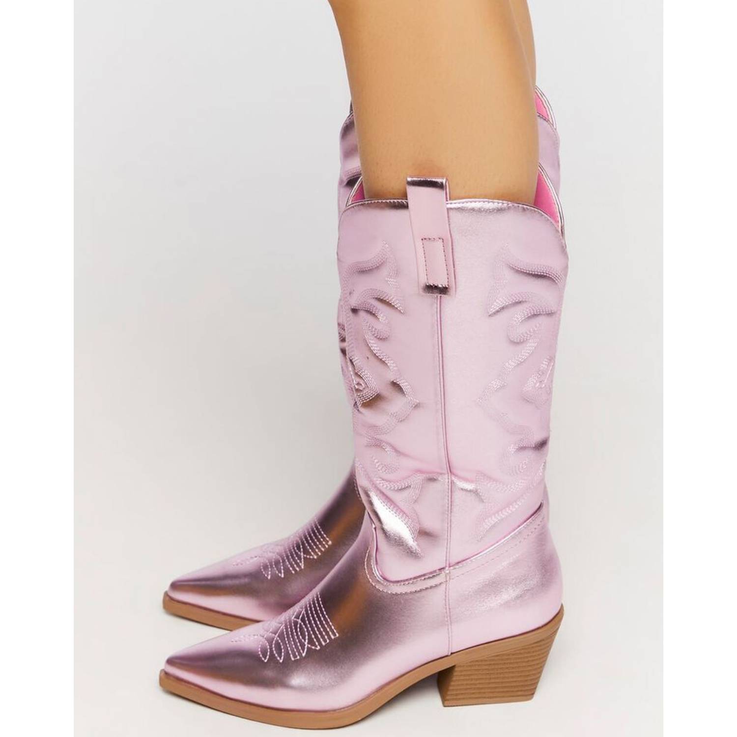 Stylish Zippered Embroidered Cowgirl Boots