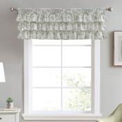 Elegant Sage Green Floral Toile Window Valance