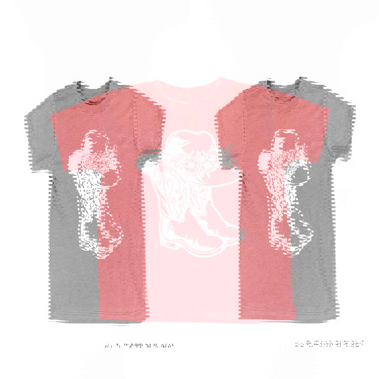 Cowgirl Boots w/ Hat and Flowers - Unisex Child Shirt
