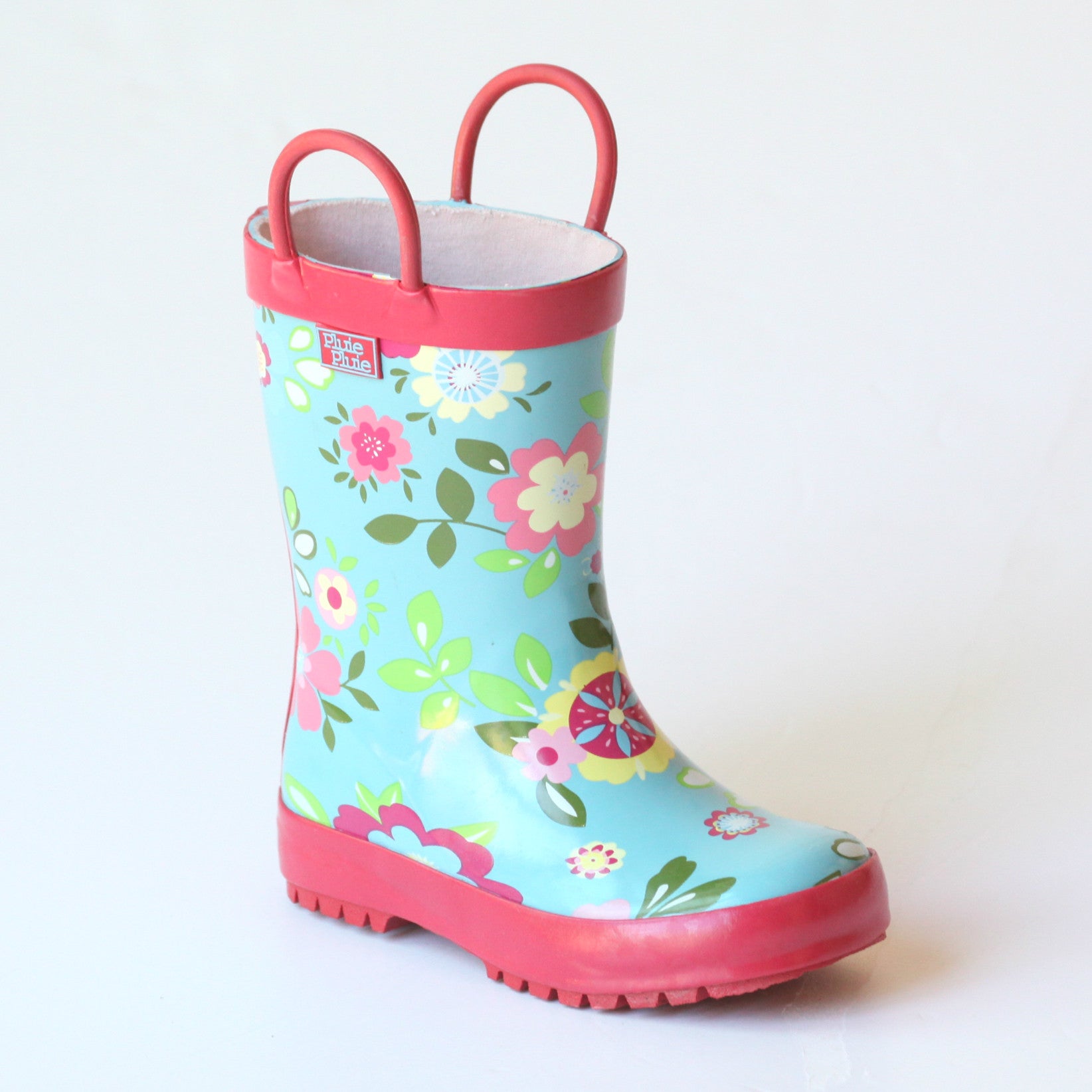 Pluie Pluie Girls' Blue Floral Rain Boots