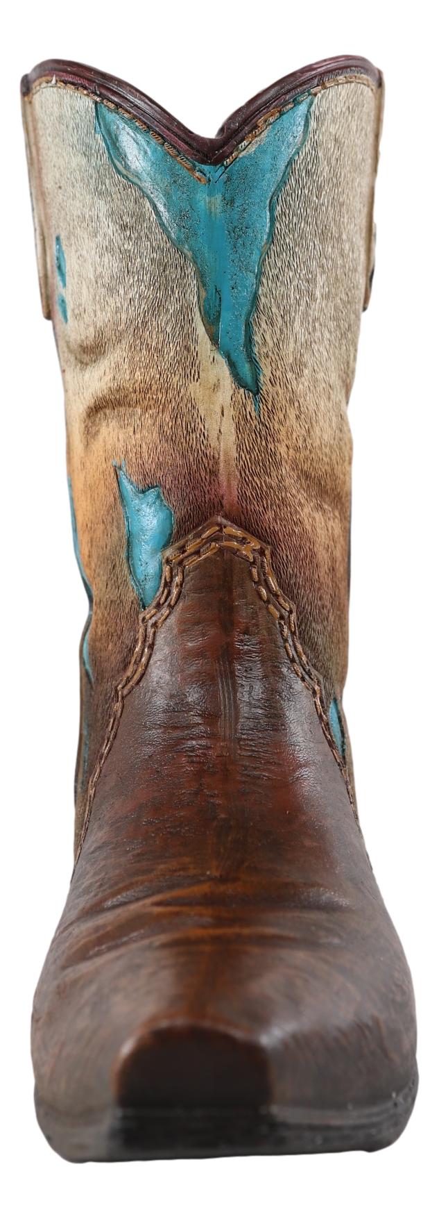 Handcrafted Faux Leather Cowboy Boot Vase/Planter