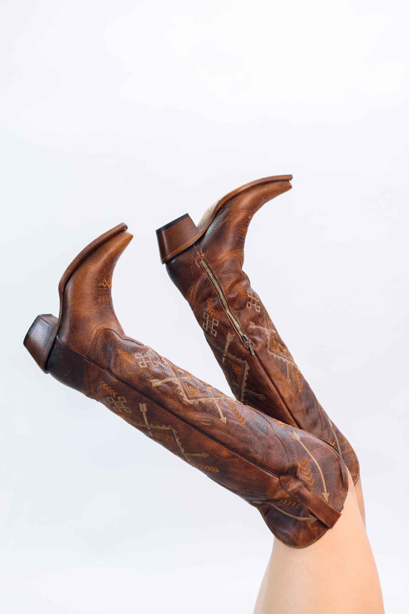 The Itzel Arona XL Cowgirl Boots - Embroidered Leather Western Style