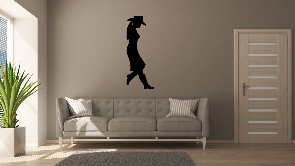 Cowgirl Themed Vinyl Wall Art Decal - Authentic Western Style