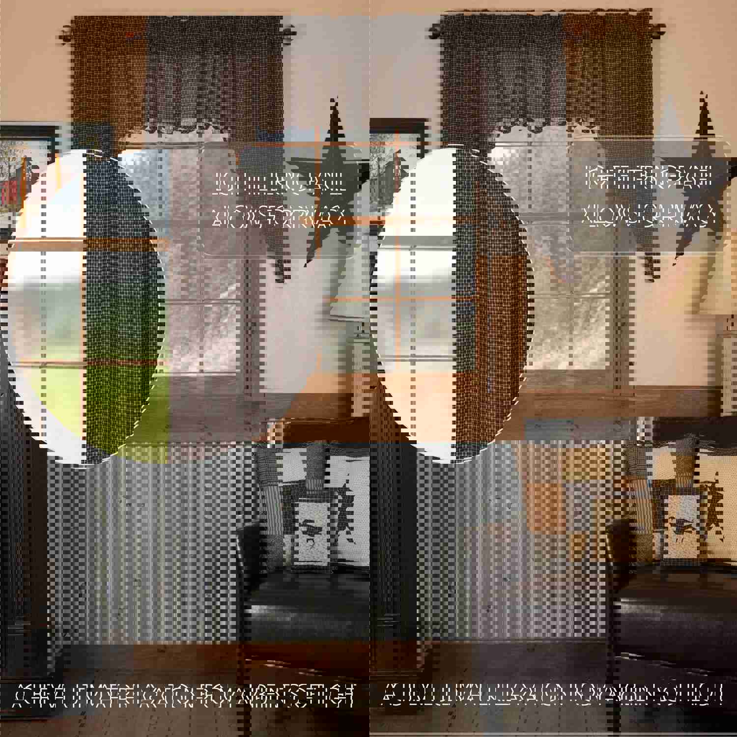 Rustic Charm Window Swag Set, Kettle Grove Plaid