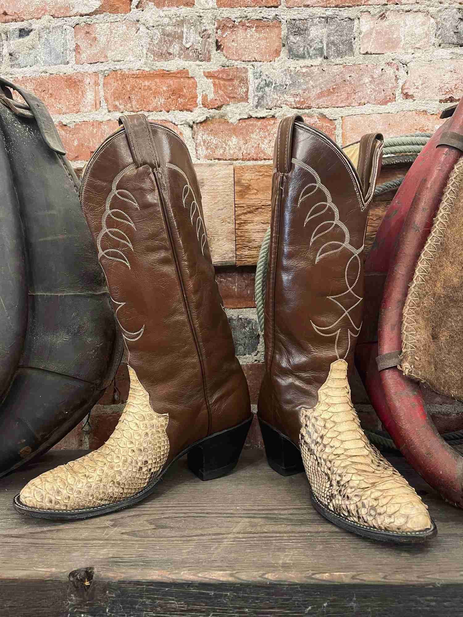 Tony Lama Black Label Cowboy Boots - Size 7 Wide