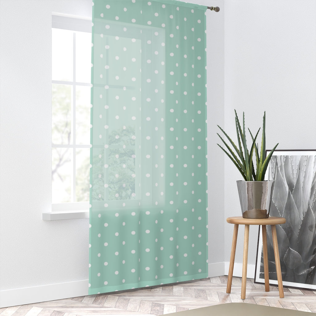 Elegant Sheer Polka Dot Window Curtain