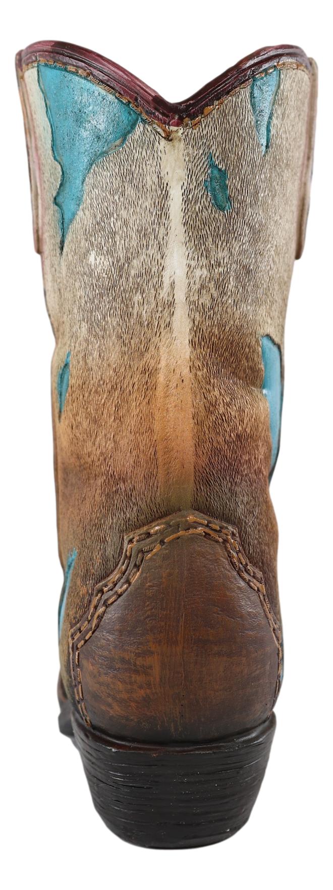 Handcrafted Faux Leather Cowboy Boot Vase/Planter