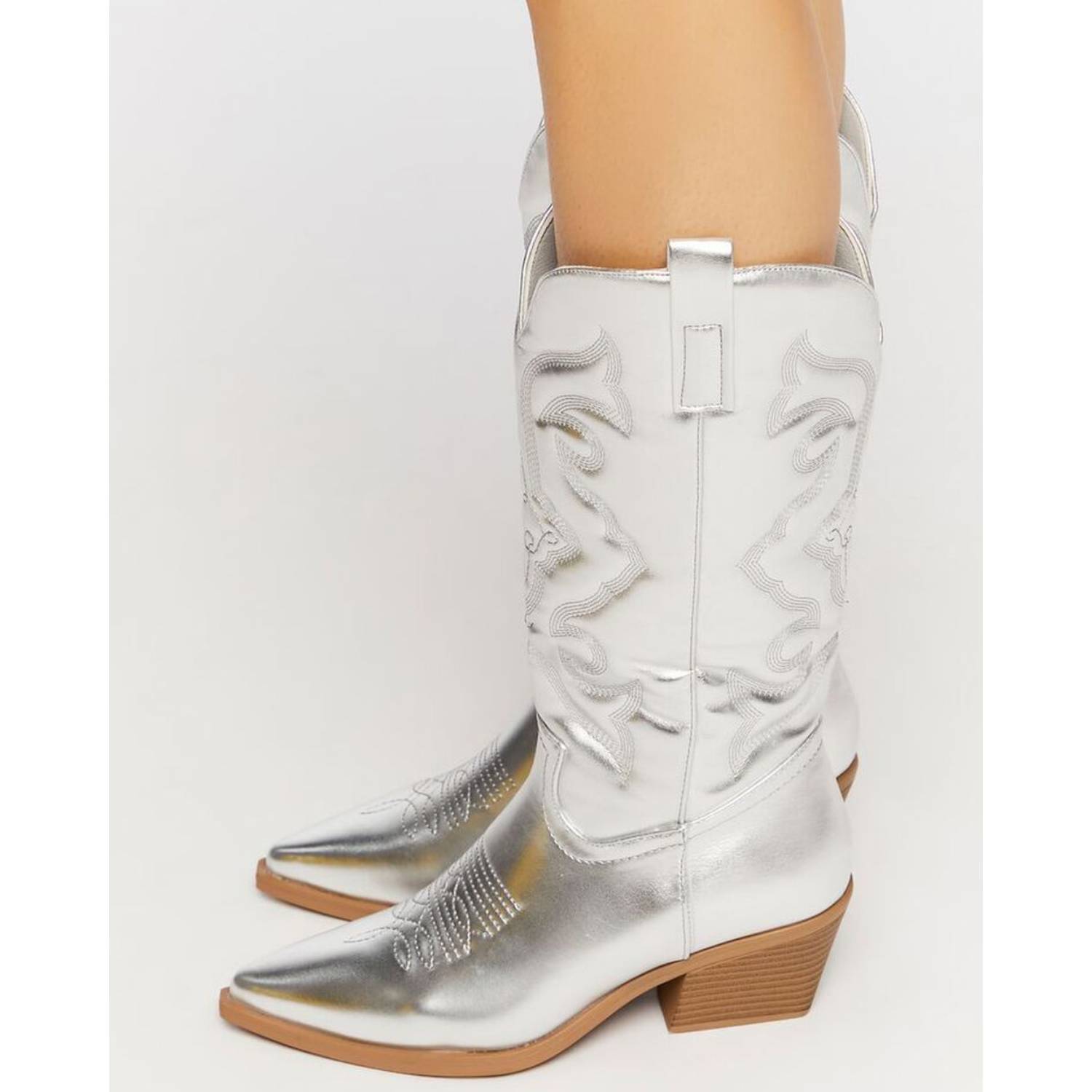 Stylish Zippered Embroidered Cowgirl Boots