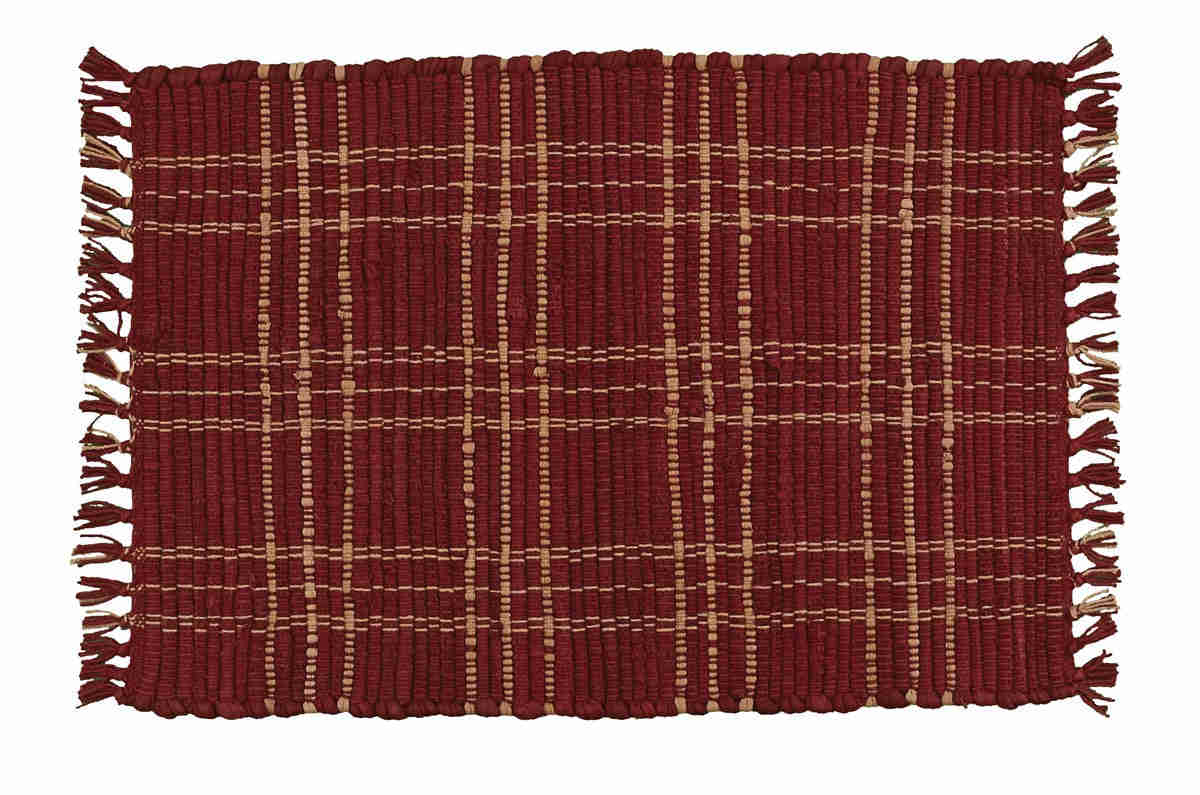 Park Sturbridge Wine Plaid Curtains and Tabletop Collection