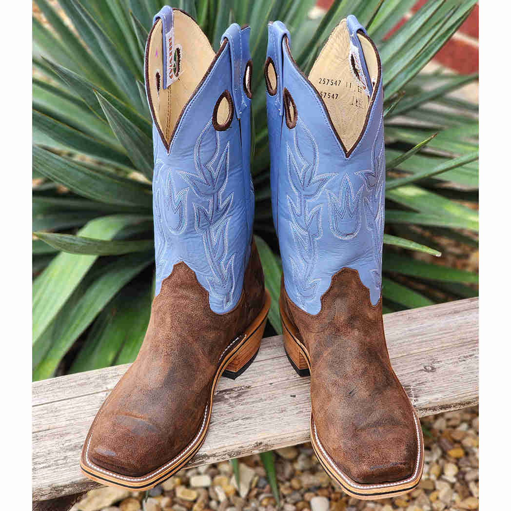 Olathe Men's Waxy Kudu Work Boots with Blue Tops - Durable & Stylish