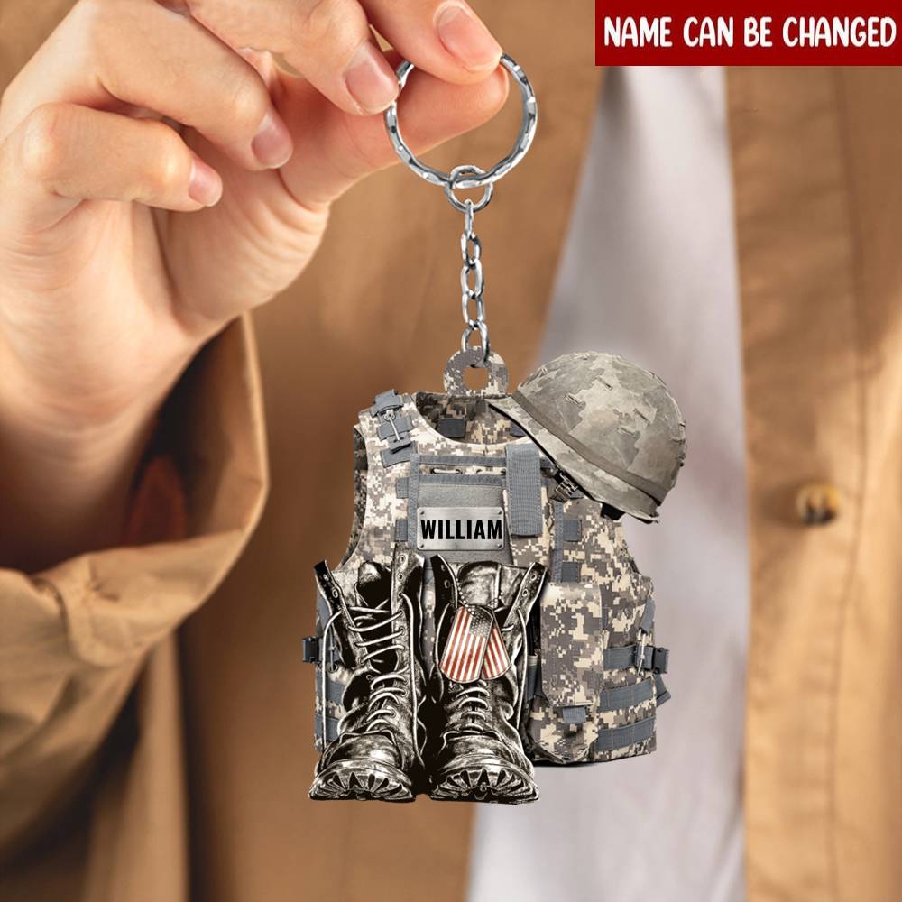 Customized Military-Themed Acrylic Keychain