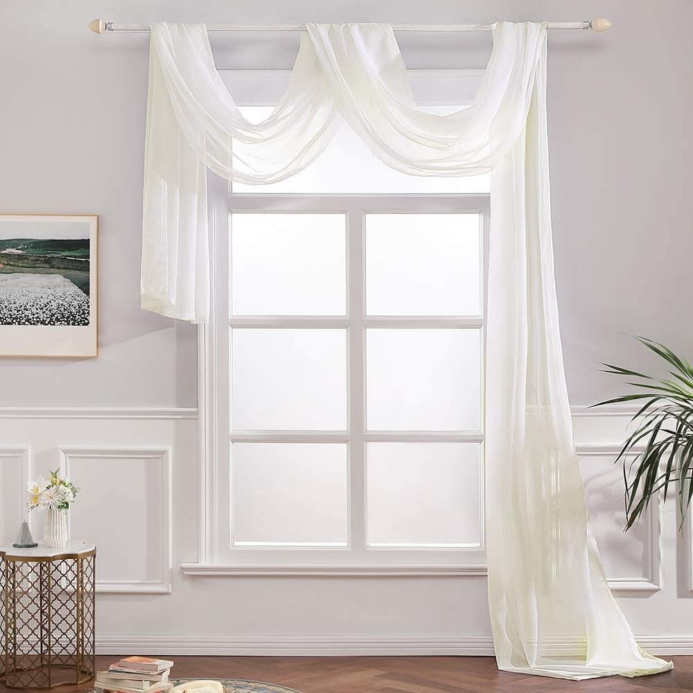 MIULEE Elegant Sheer Voile Window Topper