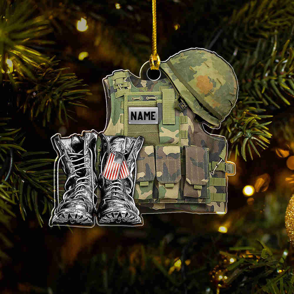 Customizable Military Veteran Acrylic Ornament