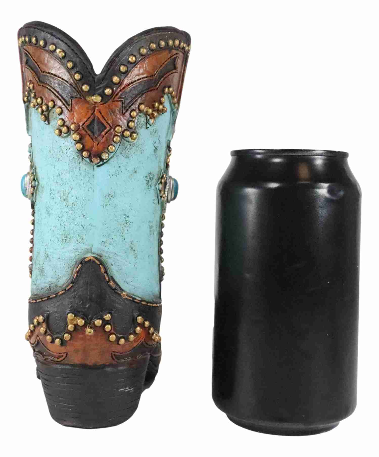 7" Handcrafted Turquoise Western Cowboy Boot Decor