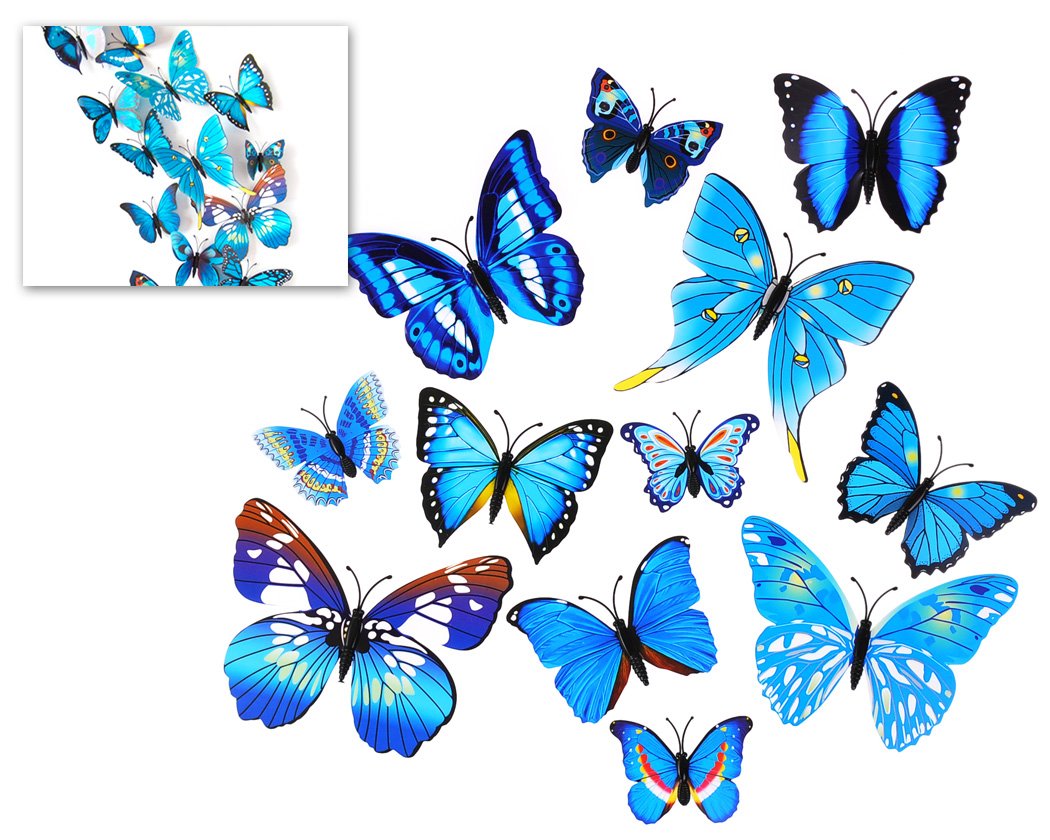 12pcs 3D Removable Butterflies Wall Stickers for Home Decor