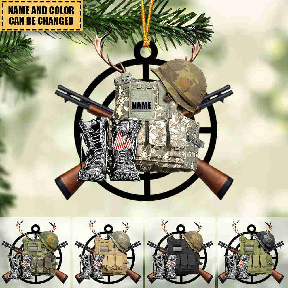 Custom Military Veteran Acrylic Ornament