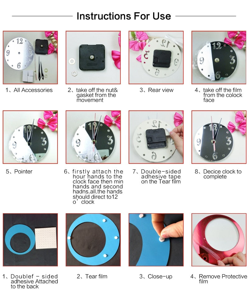 Stylish 3D Acrylic Wall Clock Sticker for Modern Living Rooms