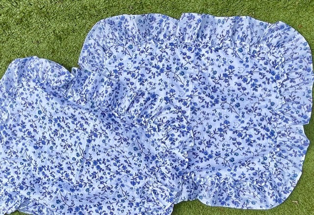 Elegant Lavender Periwinkle Blue Ruffled Pillow Shams