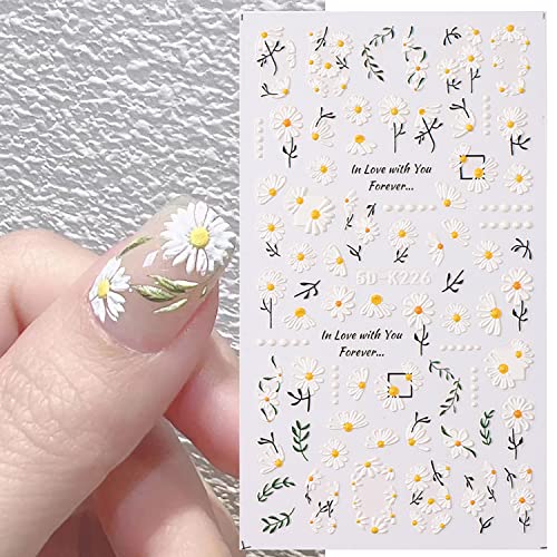 Elegant 5D Floral Nail Stickers Set