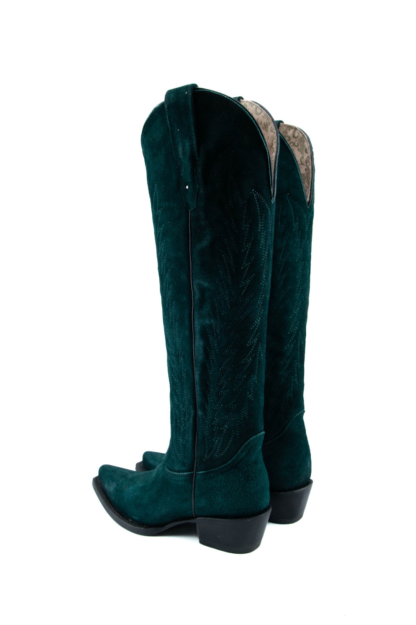 Georgina Gamuza Midnight Tall Cowgirl Boot - Genuine Leather, Snip Toe, Side Zipper