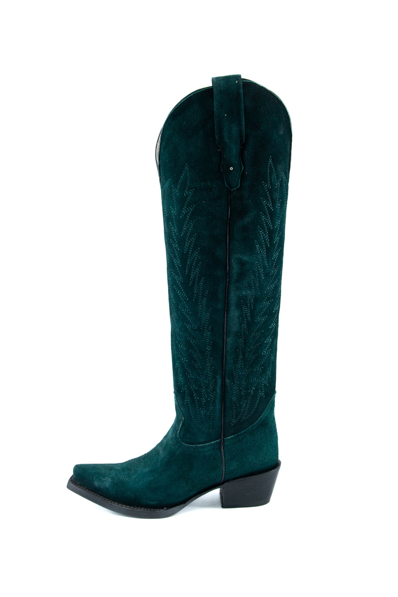 Georgina Gamuza Midnight Tall Cowgirl Boot - Genuine Leather, Snip Toe, Side Zipper