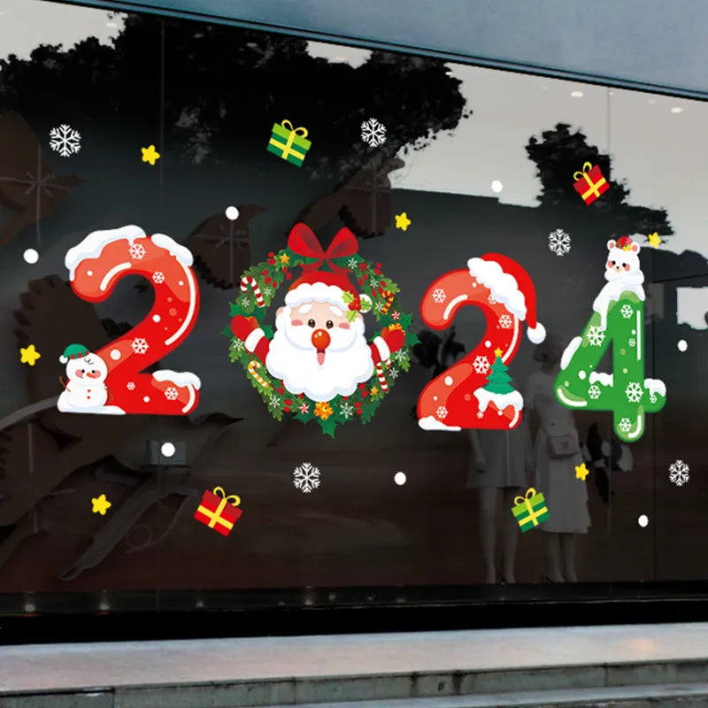 2024 Festive Christmas Window Sticker Set