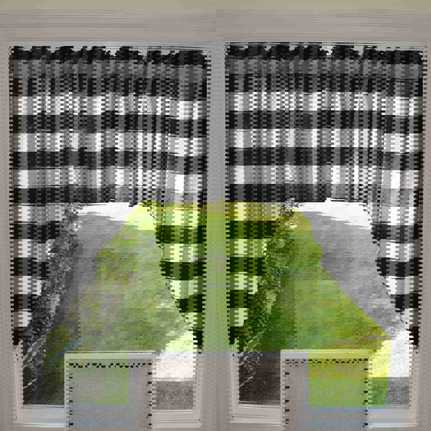 Buffalo Check Poplin Swag Window Valance Set, 72" Wide x 36" Tall