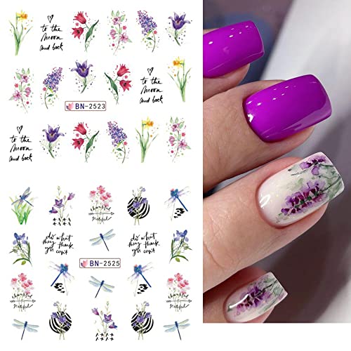Flower Water Transfer Nail Art Stickers - Spring & Summer Floral Designs