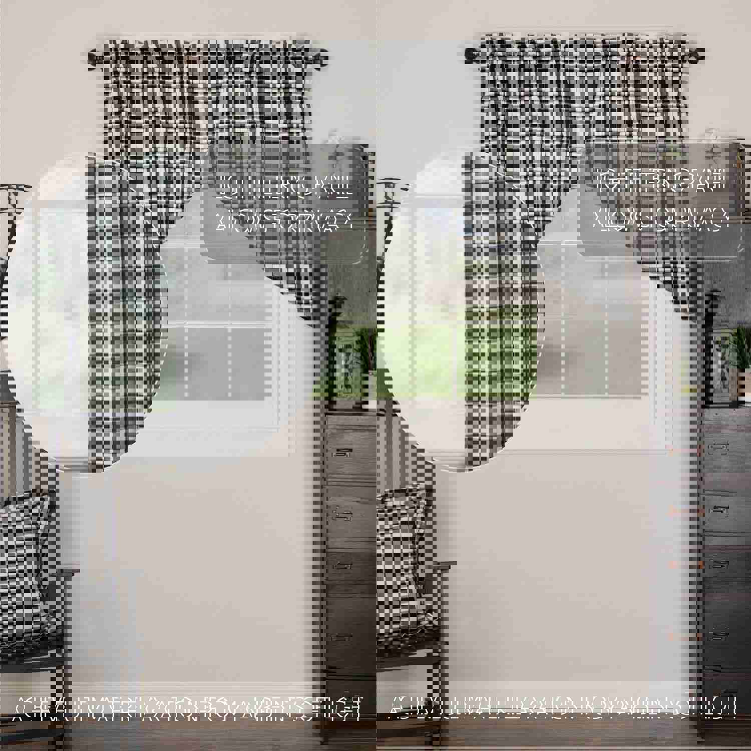 Annie Buffalo Check Prairie Swag Set - Modern Farmhouse Window Curtains
