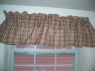 Country-Style Plaid Curtains - 100% Cotton Valances, Tiers, and Swags