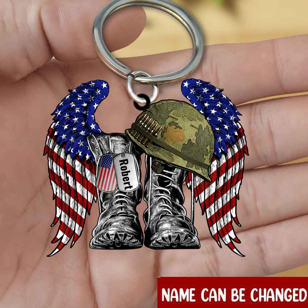 Customized Military-Themed Acrylic Keychain