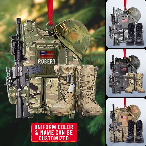 Personalized Veteran Christmas Ornament