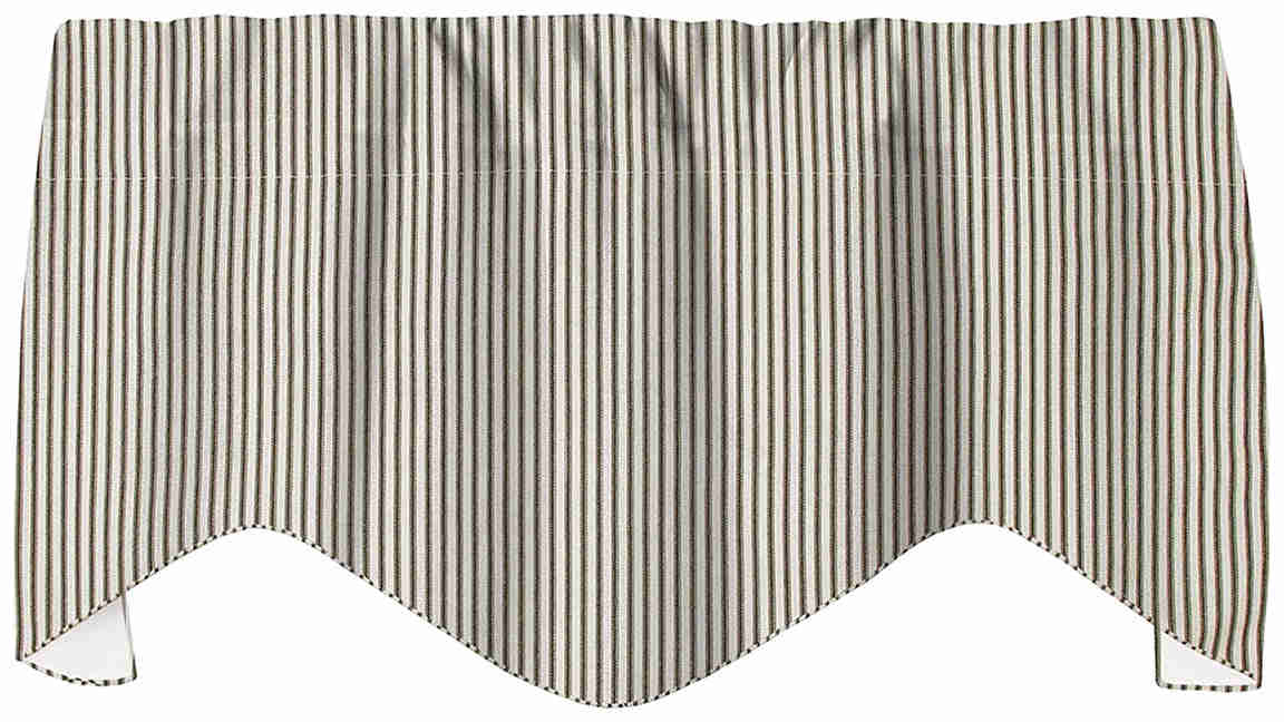 Elegant Swag Valances, Black and Off-White Striped Curtains