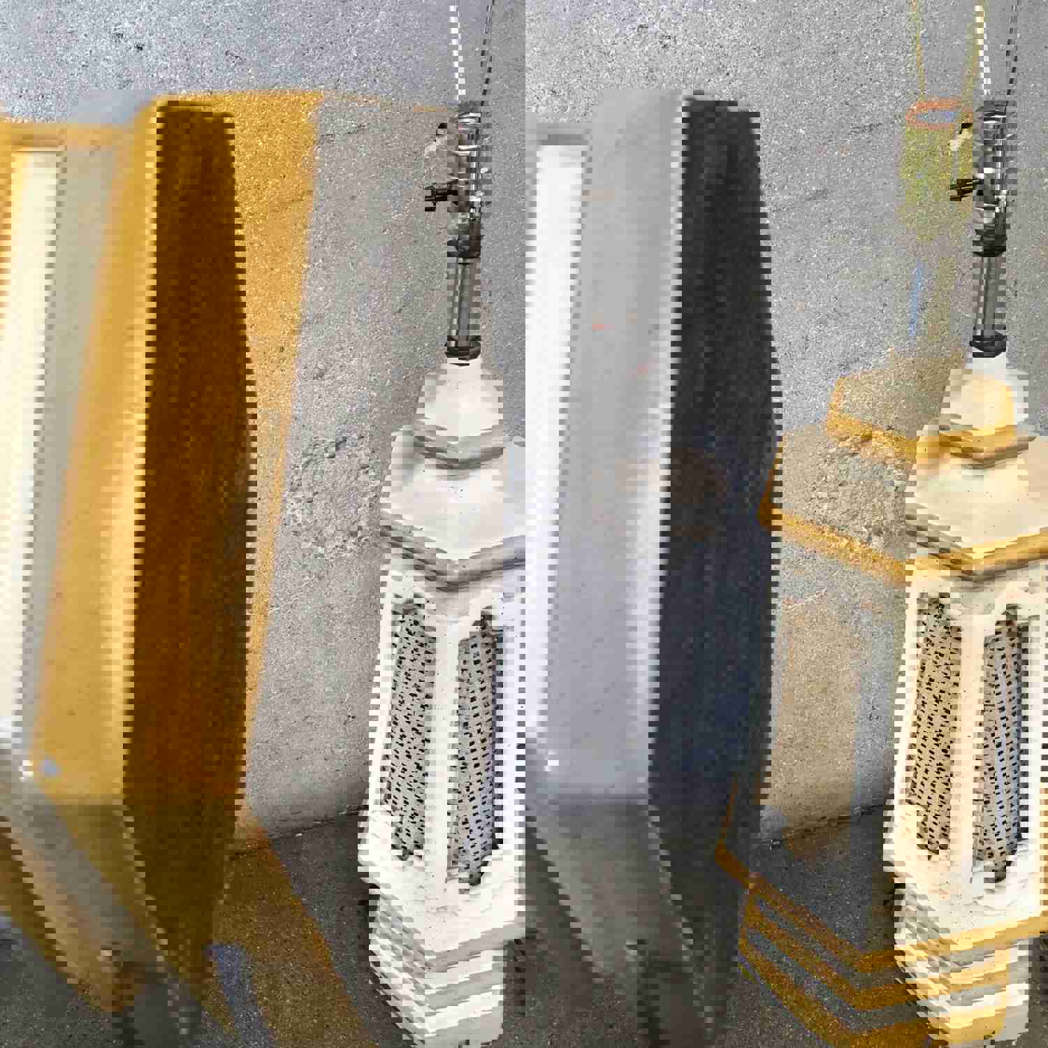 Mid Century Ceramic Swag Table Lamps Pair