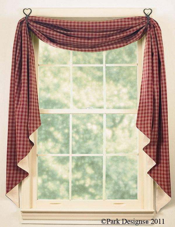 Sturbridge Wine Fishtail Swag Curtain - Elegant Window Treatment