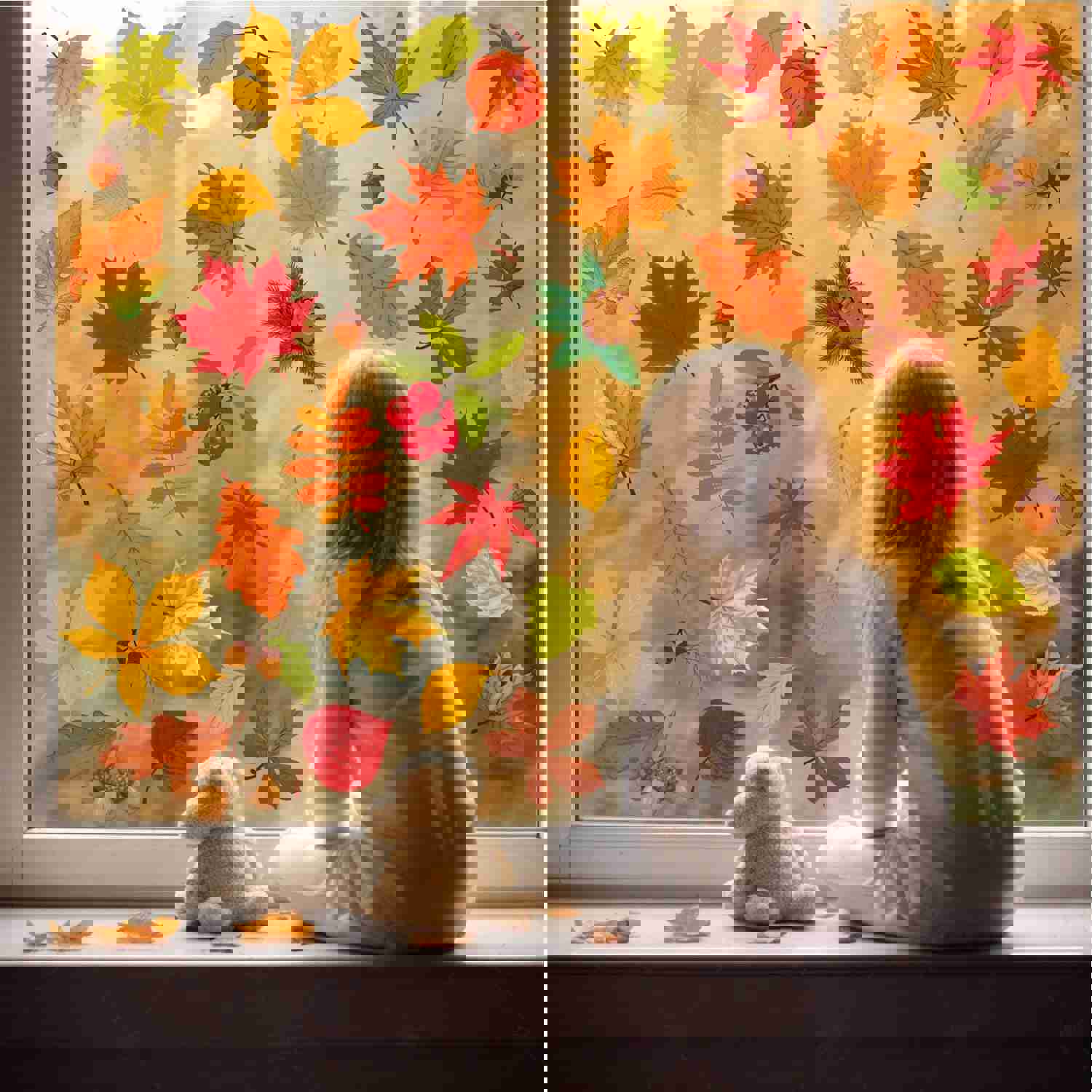 Autumn Themed Window Clings - Festive Fall Decorations