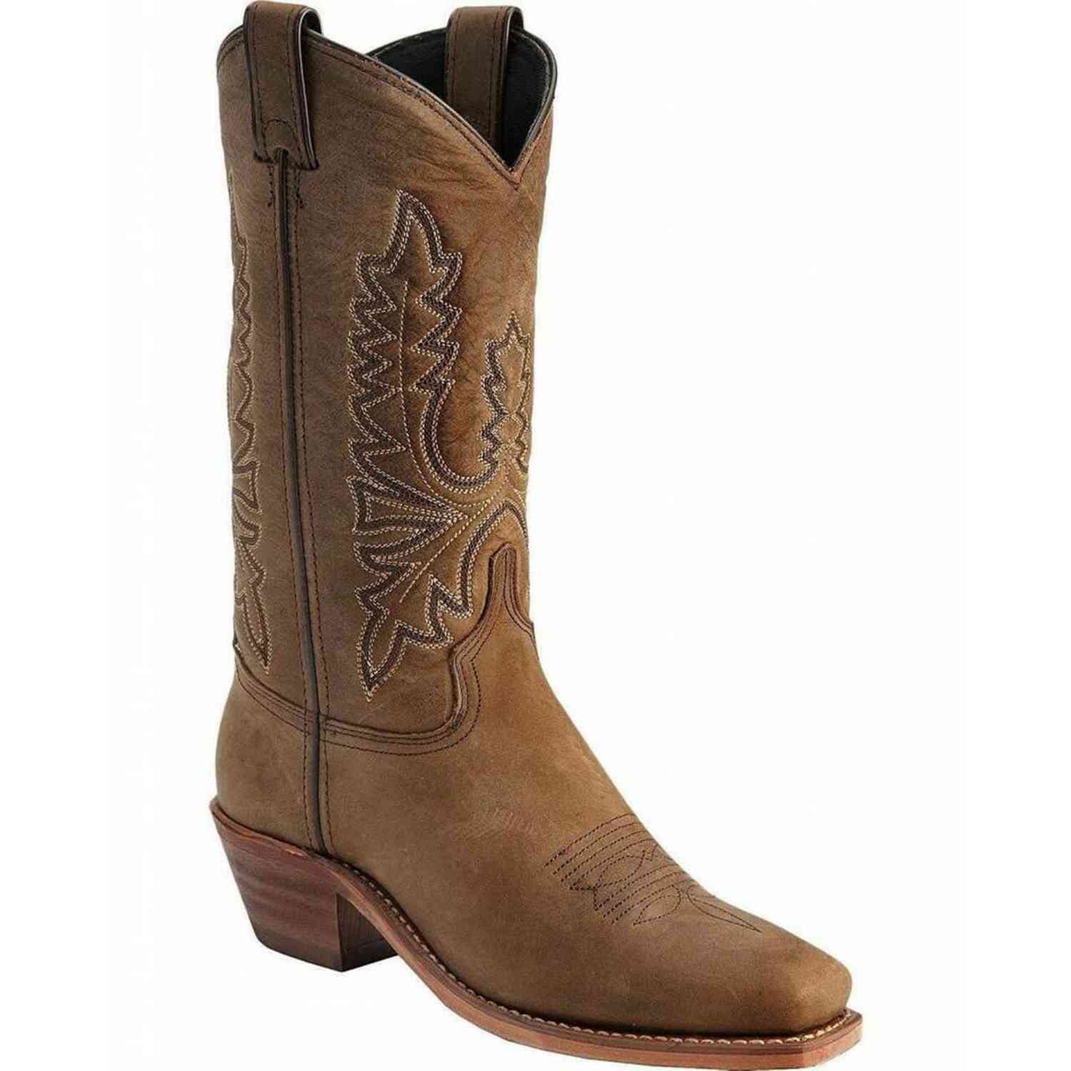 Abilene Women's 11 Inch Square Toe Western Boots - Olive Brown