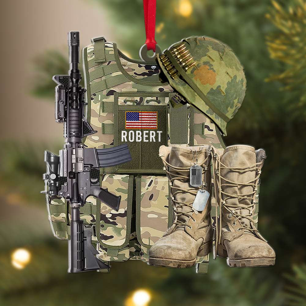 Personalized Veteran Christmas Ornament