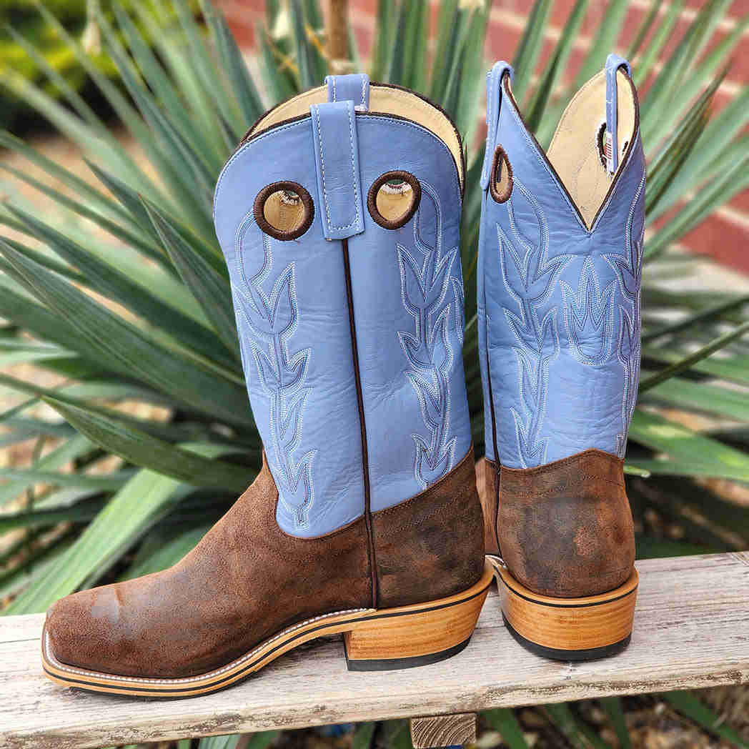 Olathe Men's Waxy Kudu Work Boots with Blue Tops - Durable & Stylish